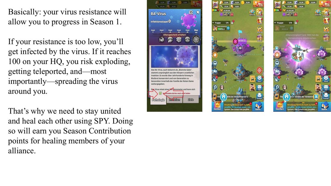 Virus resistance and healing screenshots